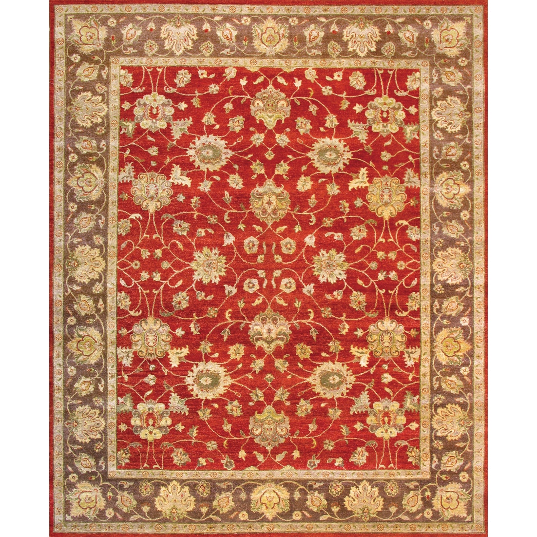 Hand Knotted Ziegler Rust Brown Vegetable Dyes Wool Rug (8 X 10)