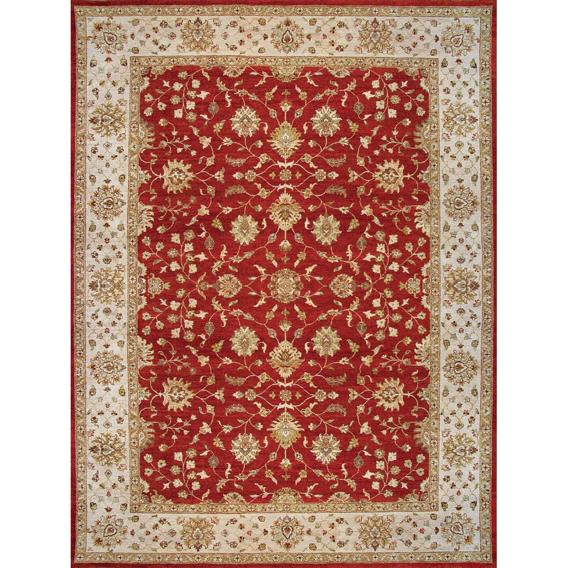 Hand Knotted Ziegler Rust Beige Vegetable Dyes Wool Rug (8 X 10)