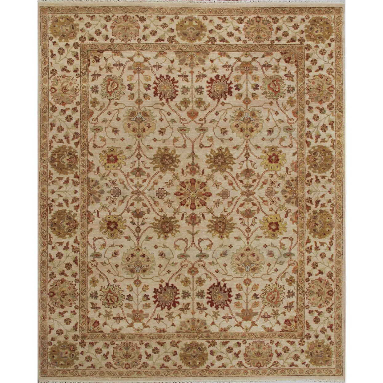 Hand knotted Ziegler Beige Vegetable Dyes Wool Rug (8 X 10)