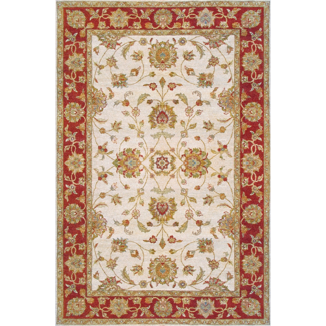 Hand knotted Ziegler Beige Rust Vegetable Dyes Wool Rug (9 X 12)