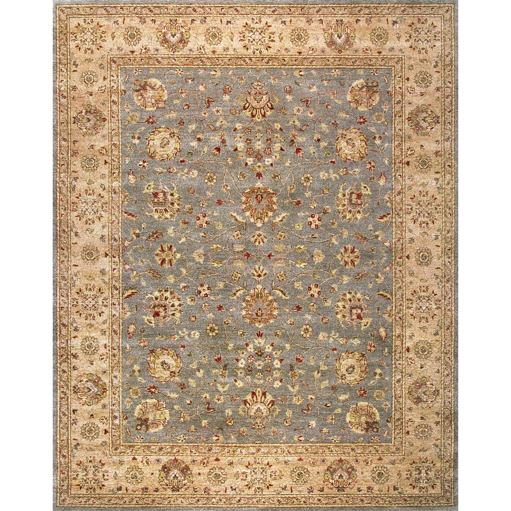 Hand knotted Ziegler Grey Beige Vegetable Dyes Wool Rug (8 X 10)