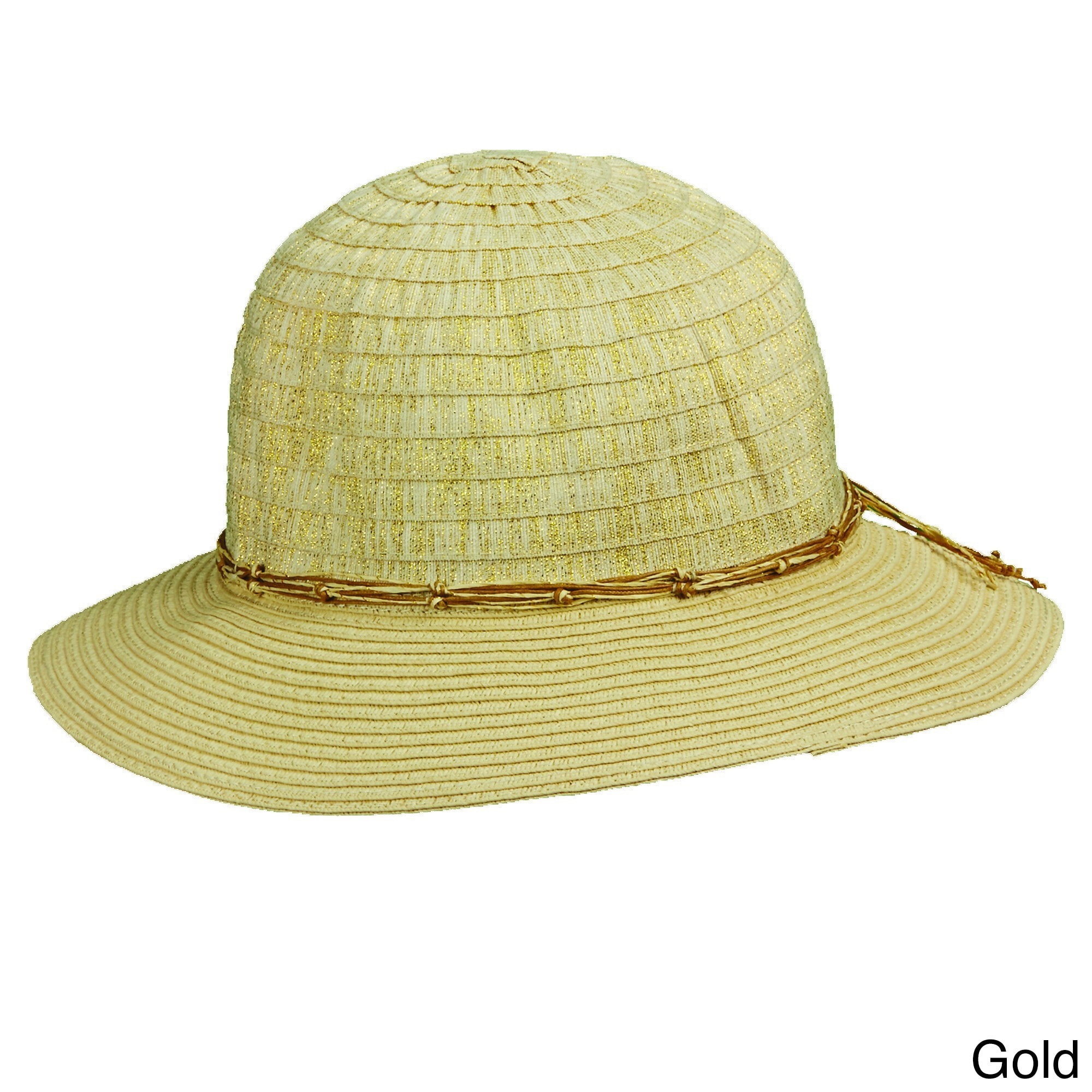 Tommy Bahama Metallic Ribbon Braided Bucket Hat