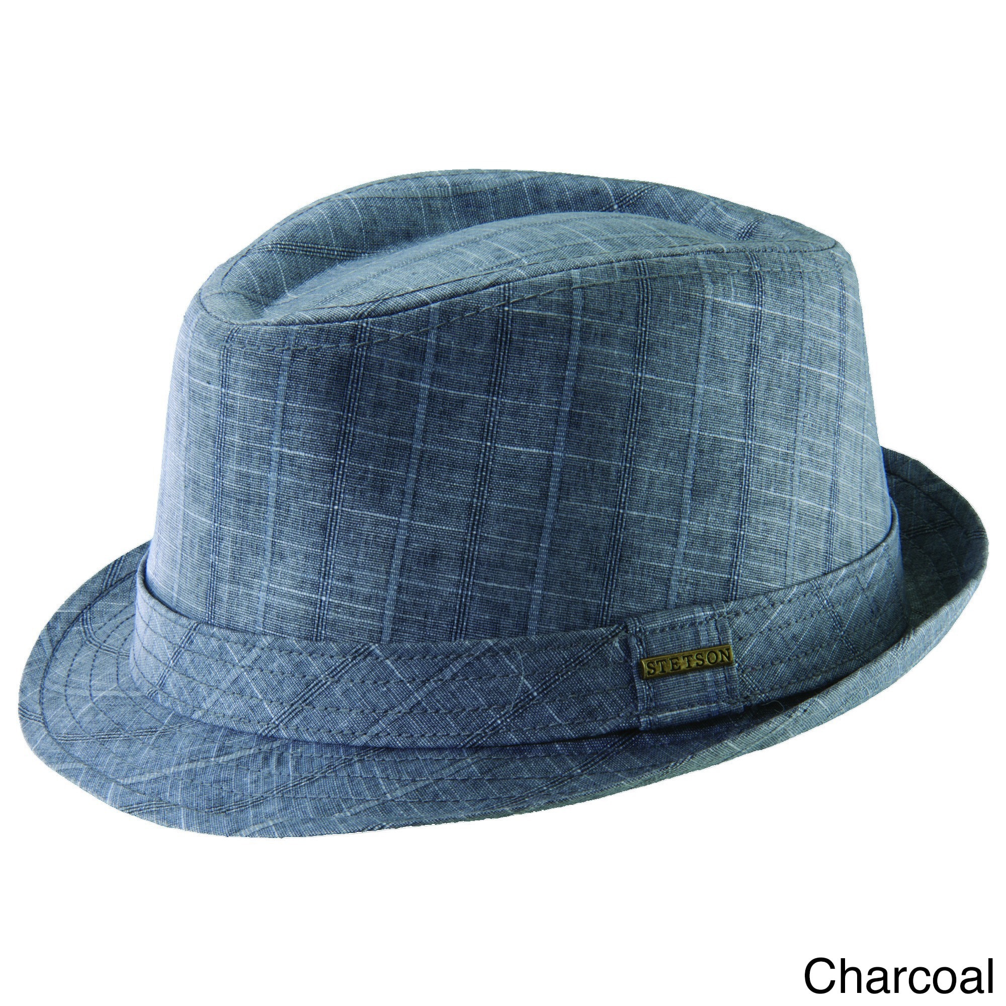 Stetson Mens Window Pane Linen Fedora