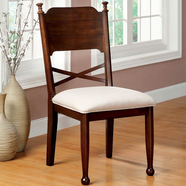 Shop Furniture of America Descani Brown Cherry Dining Chair (Set of 2 ...