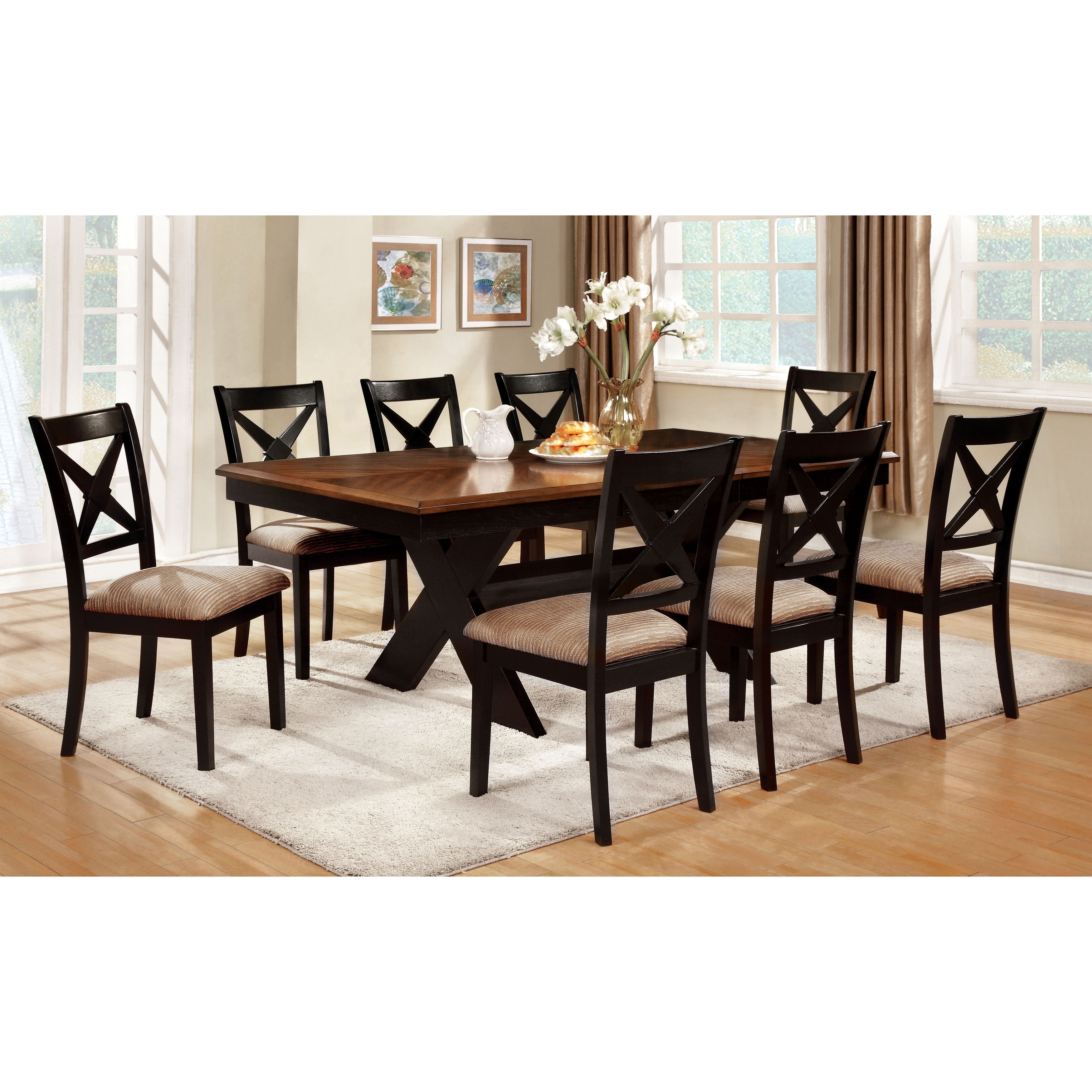 Furniture Of America Furniture Of America Berthetta 9 piece Dining Set With Leaf Black Size 9 Piece Sets