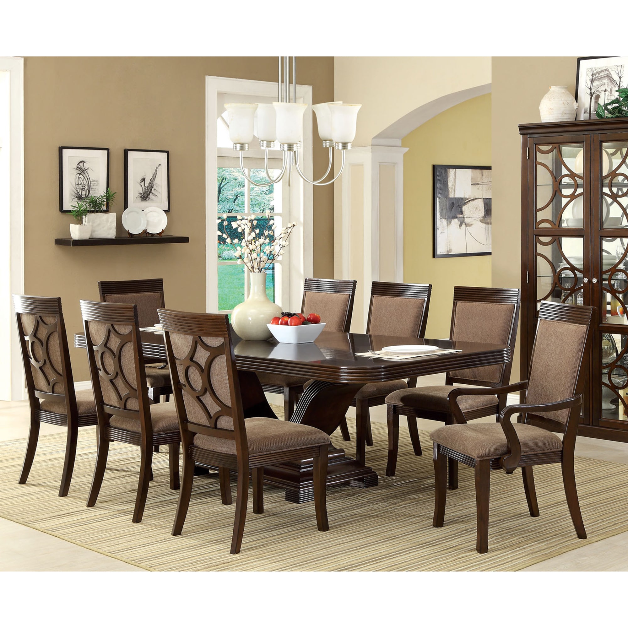 Furniture Of America Furniture Of America Woodburly 9 piece Dining Set With Leaf Brown Size 9 Piece Sets