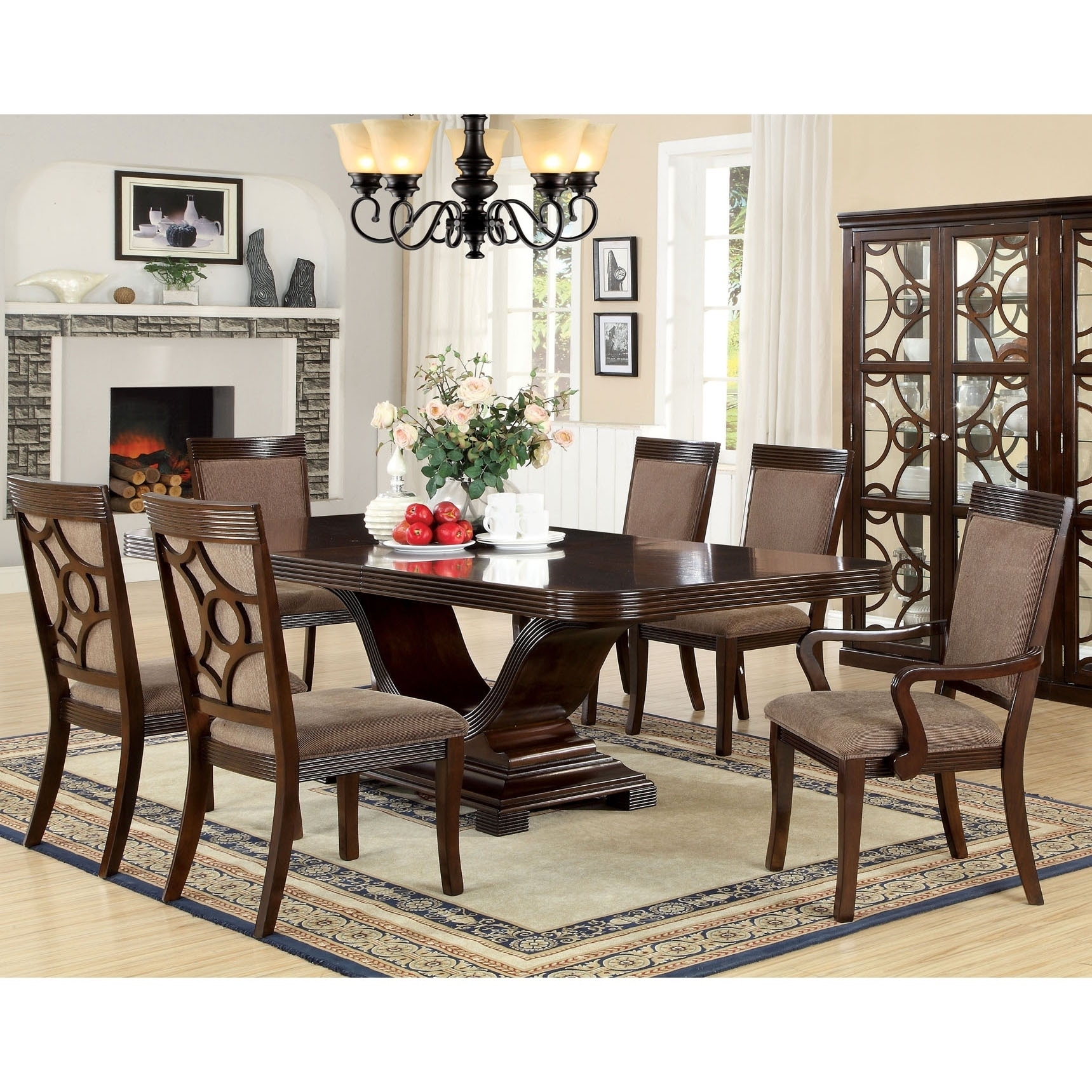 Furniture Of America Furniture Of America Woodburly 7 piece Dining Set With Leaf Brown Size 7 Piece Sets