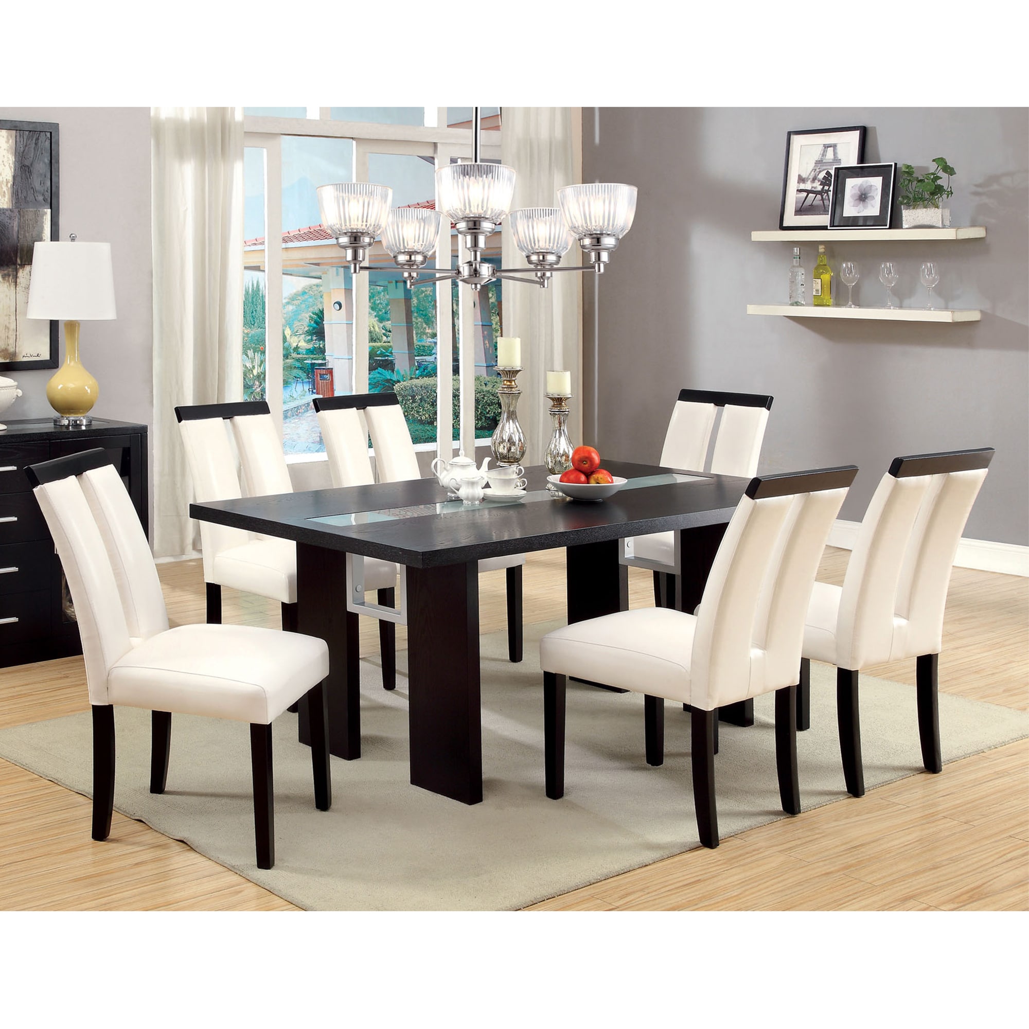 Furniture Of America Furniture Of America Lumina 7 piece Light Up Two tone Dining Set Black Size 7 Piece Sets