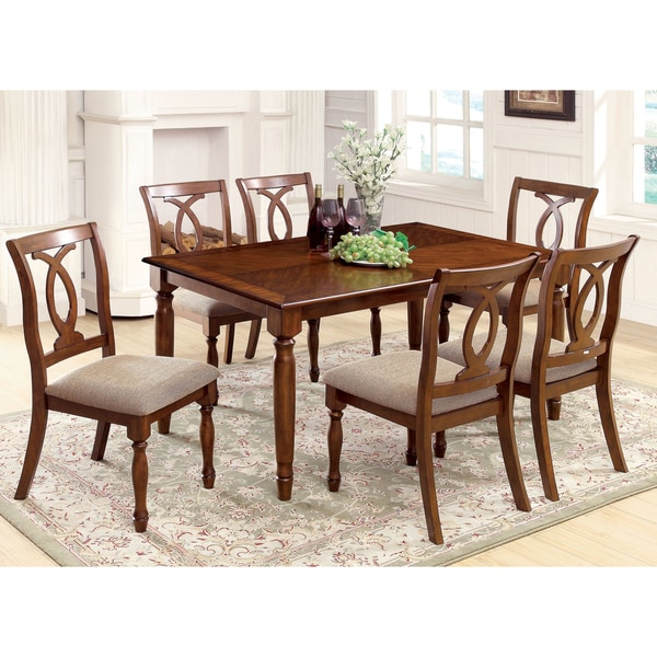 Shop Furniture of America Rookster 7Piece Dark Oak Dining Set Free