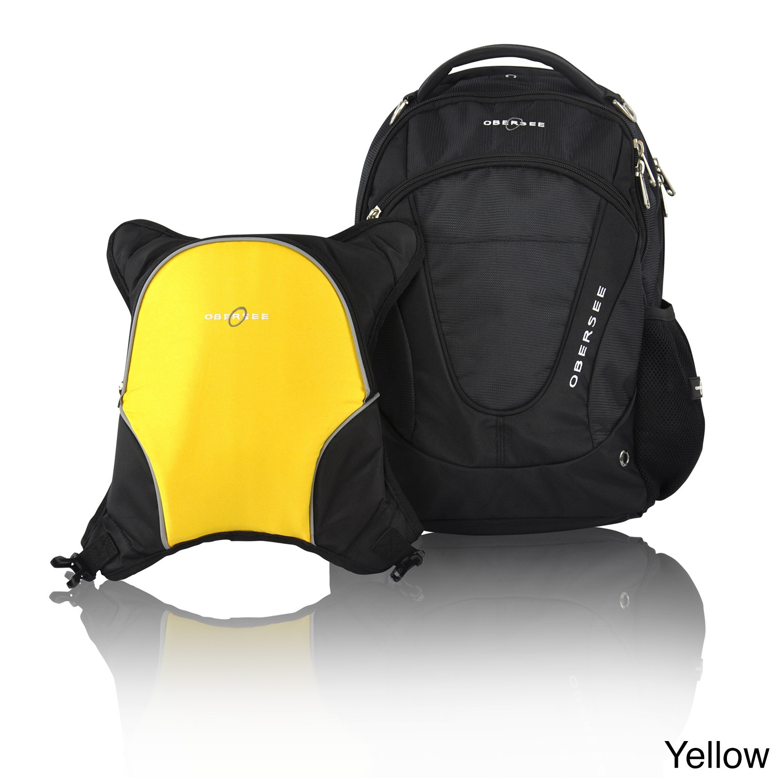 yellow backpack diaper bag