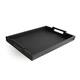 Leather Tray with Handles - Black