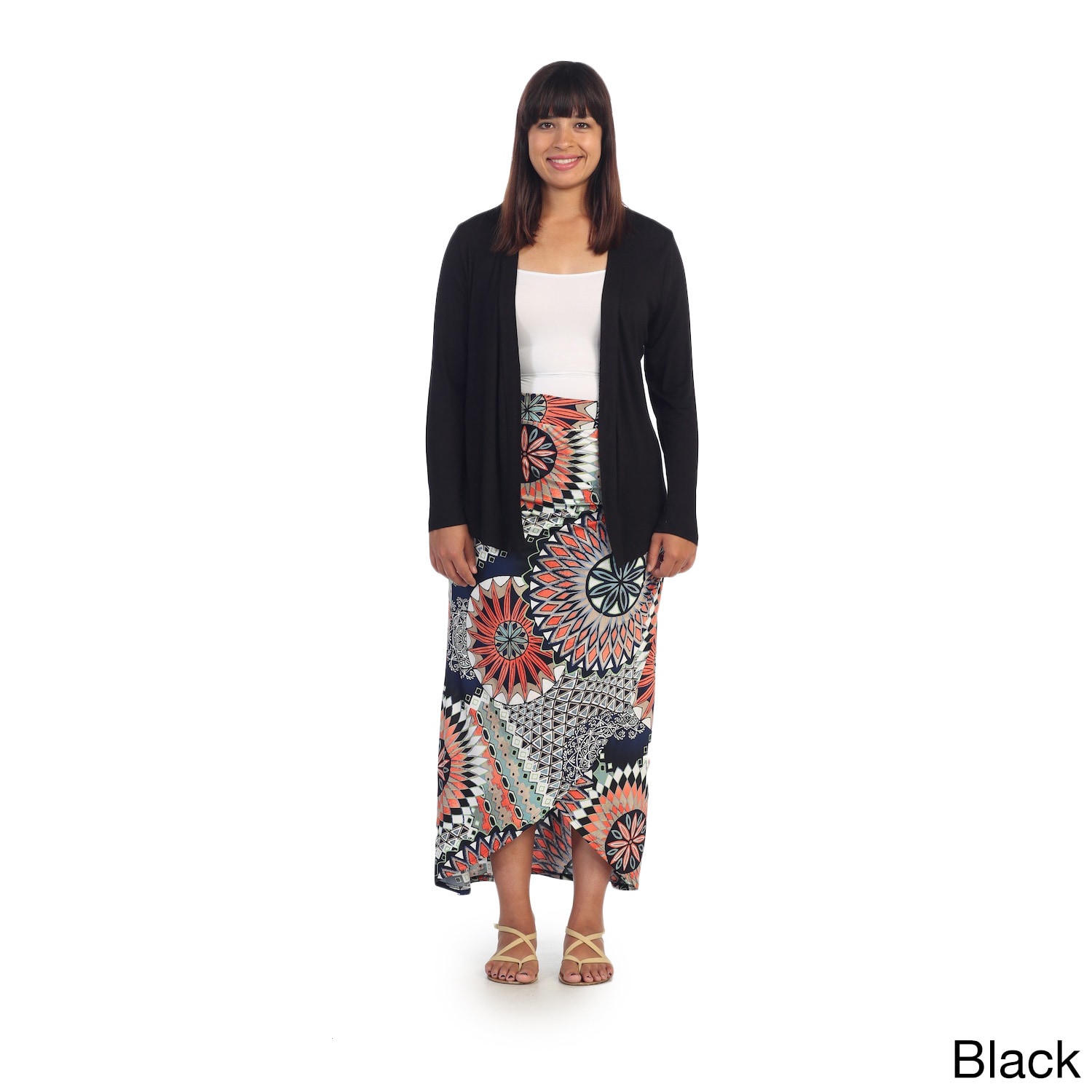 365 Apparel Hadari Womens Plus Long Sleeve Cardigan Black Size 1X (14W  16W)