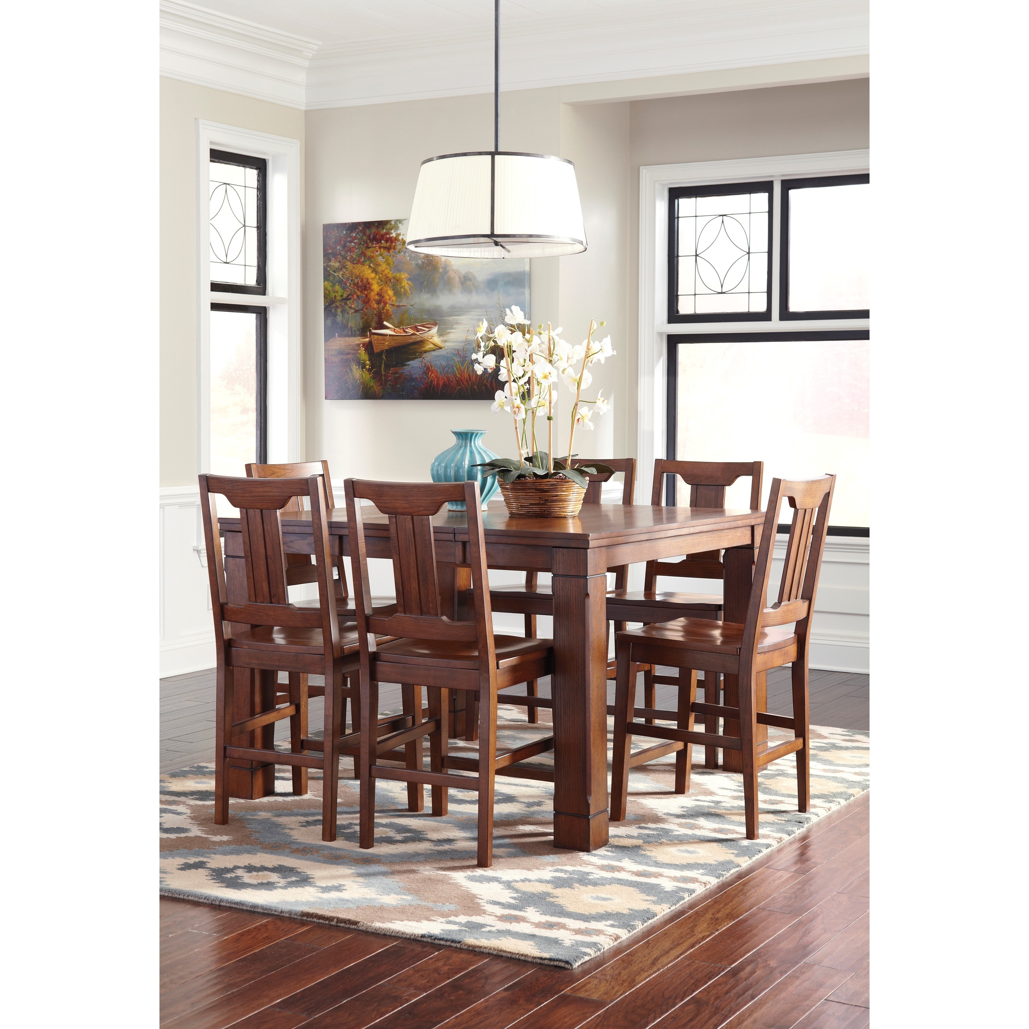 Signature Designs By Ashley Chimerin Counter height Medium Brown Dining Room Extension Table