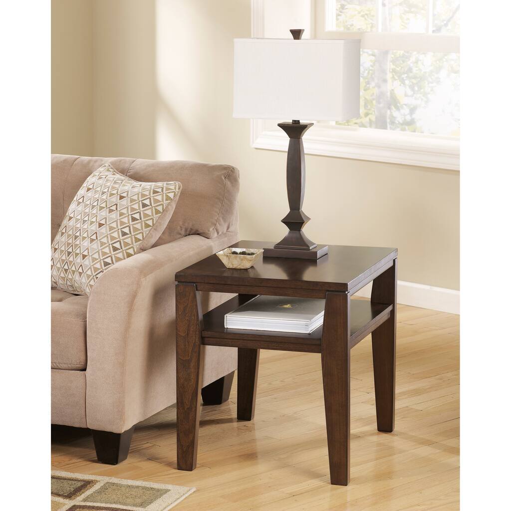 Signature Designs by Ashley Deagan Dark Brown End Table - Overstock ...