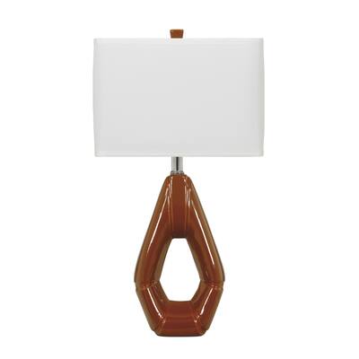 Rumiko Burnt Orange Ceramic Table Lamps (Set of 2)
