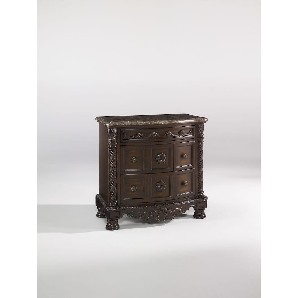 Signature Design by Ashley North Shore Three Drawer Night Stand Dark Brown