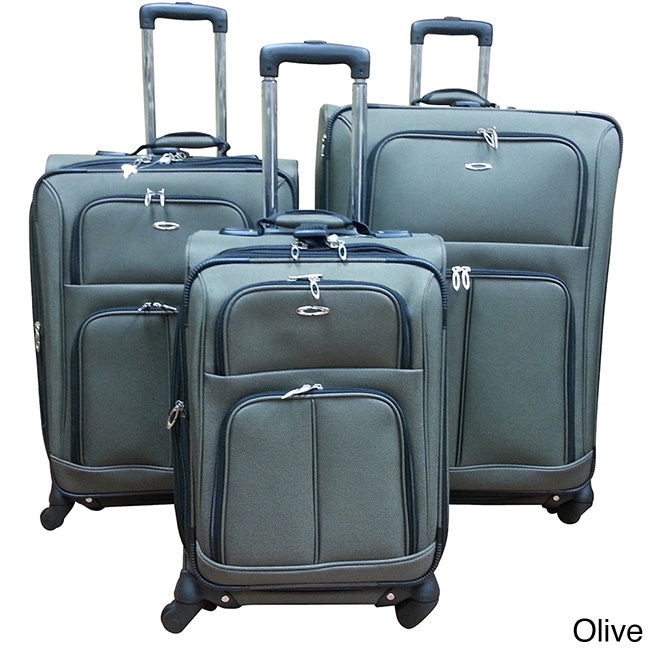 Kemyer 1000 Series 3 piece Expandable Spinner Upright Luggage Set