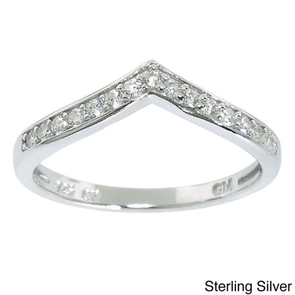 Eternally Haute Sterling Silver Cubic Zirconia Chevron Midi Knuckle