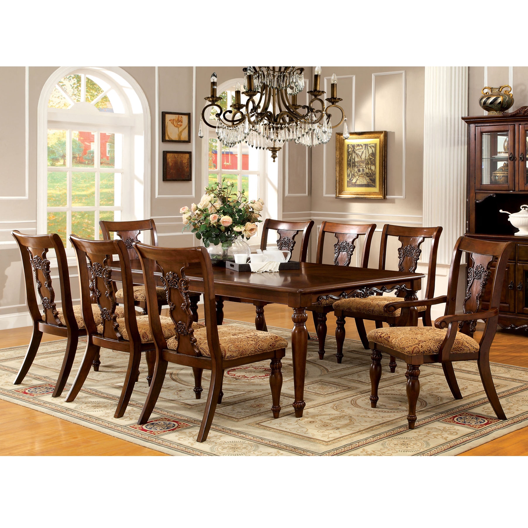 Furniture Of America Furniture Of America Ella Formal 7piece Dark Oak Dining Set Brown Size 7 Piece Sets