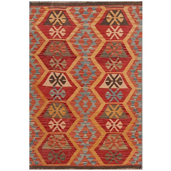 Handmade Herat Oriental Afghan Tribal Wool Kilim (Afghanistan) - 3'4 x 4'11