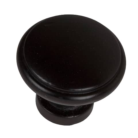 GlideRite 1.125-inch Matte Black Round Ring Cabinet Knobs (Pack of 10)