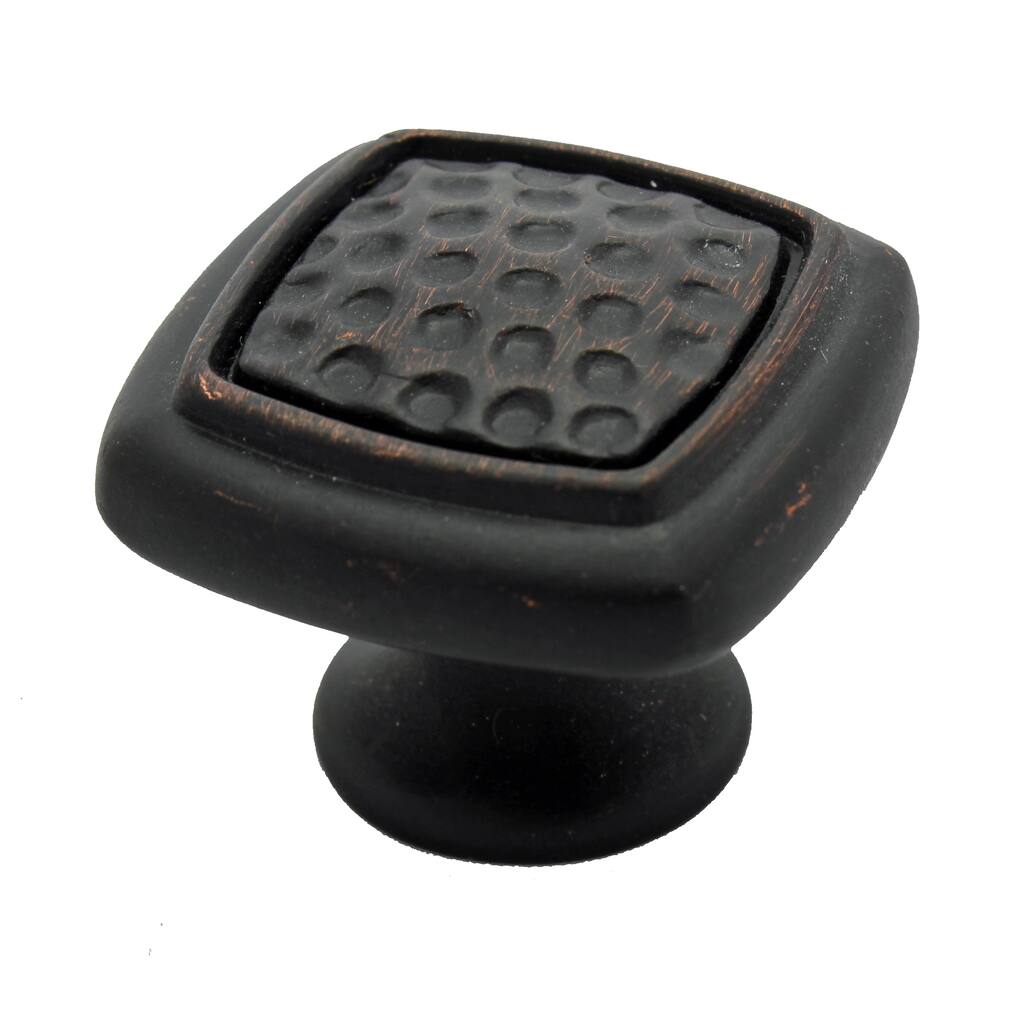 GlideRite 1.125-inch Oil-rubbed Bronze Rounded Square Dimpled Cabinet Knobs (Pack of 10)