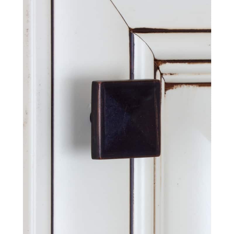 GlideRite 1.125-inch Oil-rubbed Bronze Classic Square Pyramid Cabinet Knobs (Pack of 10)