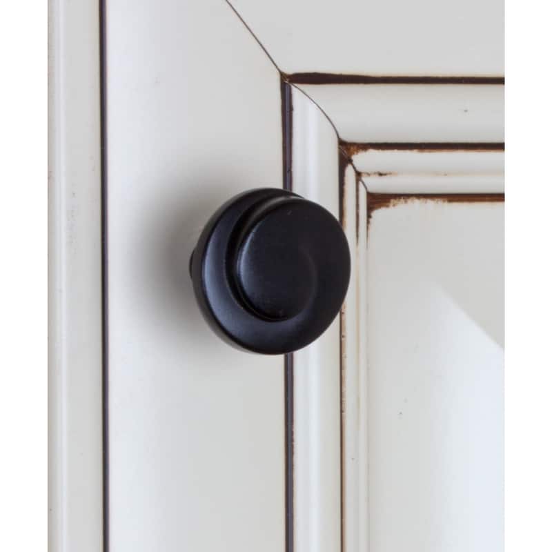 GlideRite 1.125-inch Matte Black Classic Wave Cabinet Knobs (Pack of 10)