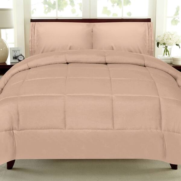 Shop Plush Solid Color Box Stitch Down Alternative Comforter On