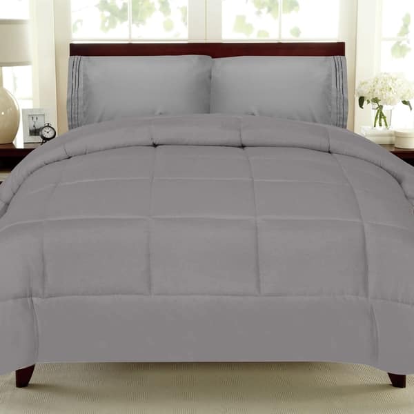 Shop Plush Solid Color Box Stitch Down Alternative Comforter On