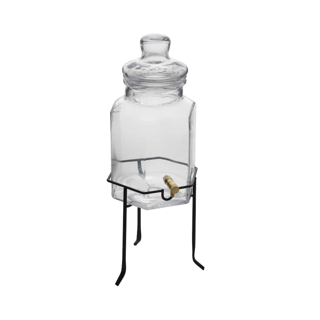 Elements 1.5-gallon Glass Beverage Dispenser on Stand