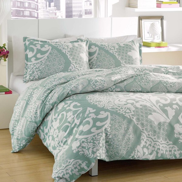 City Scene Medley Lagoon Reversible Cotton 3-piece Duvet Cover Set