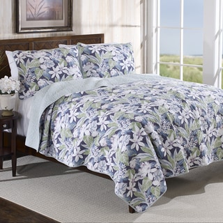 Tommy Bahama Dulcina Reversible Cotton 3 piece Quilt Set  