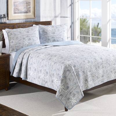 Tommy Bahama Island Song Reversible Cotton 3-piece Quilt Set