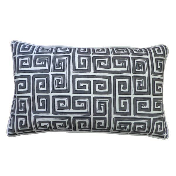 Handmade Coil Gray Throw Pillow - 12" x 20"