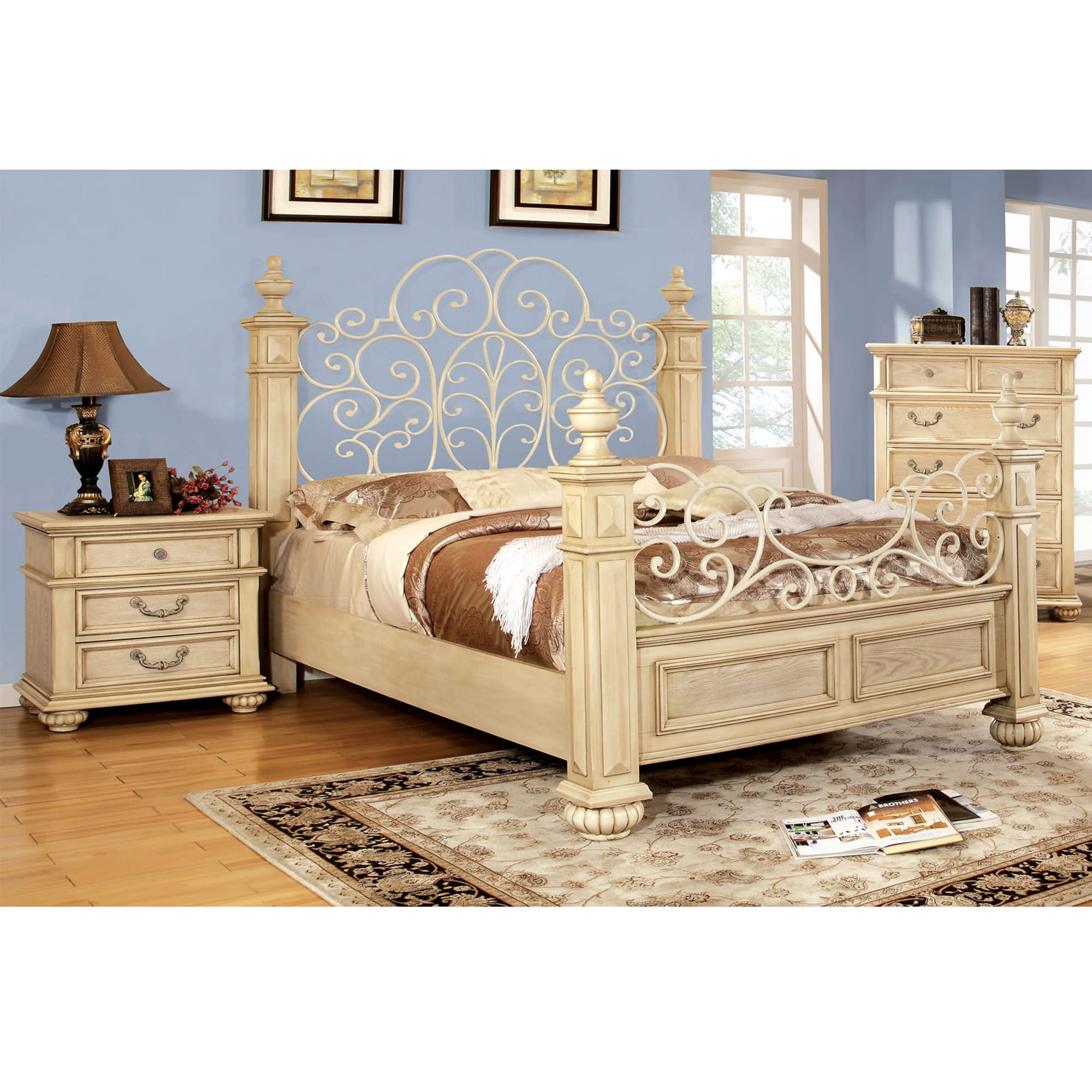 Furniture Of America Lucielle 3 piece Antique White Bed Set