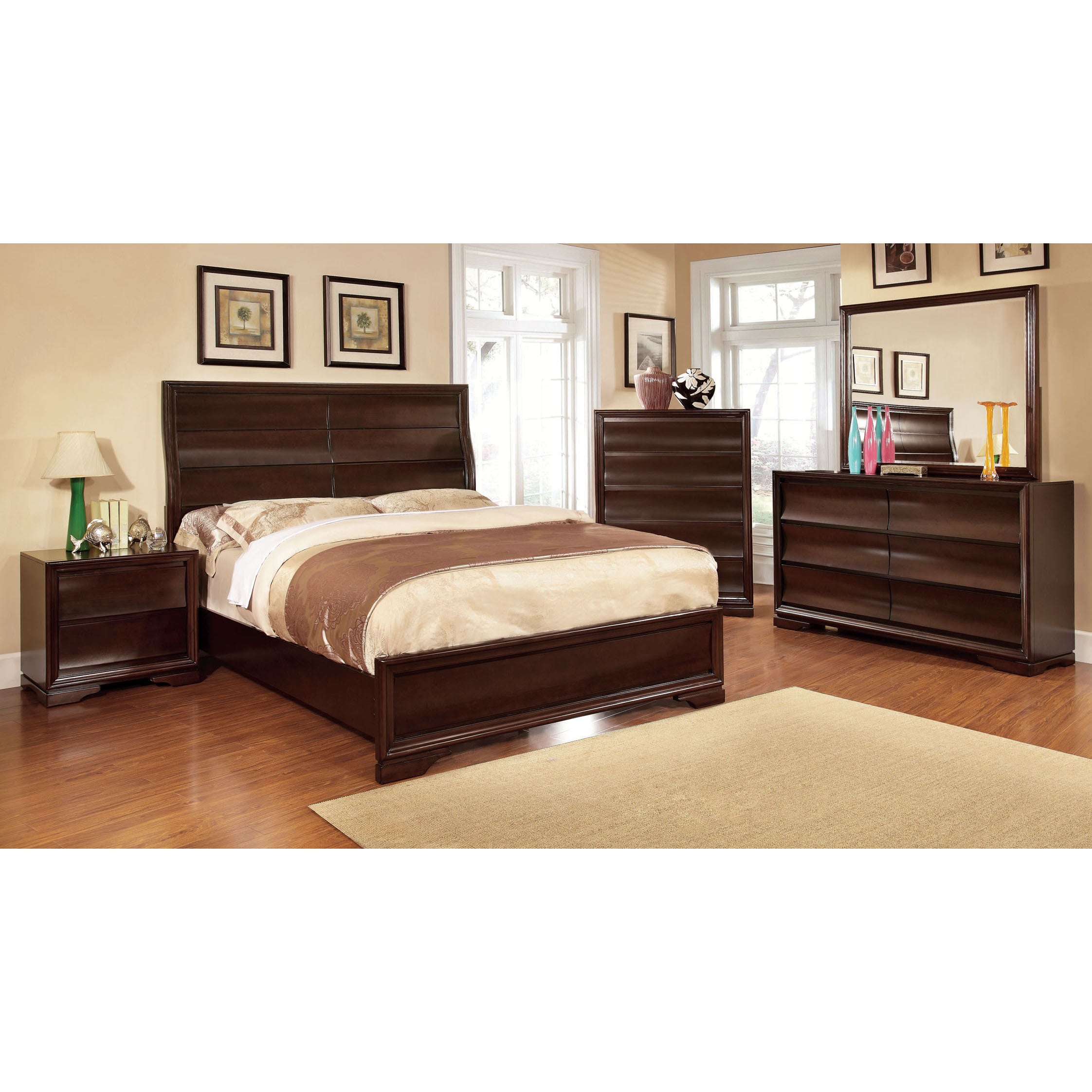 Furniture Of America Bristol 3 piece Dark Walnut Bed Set