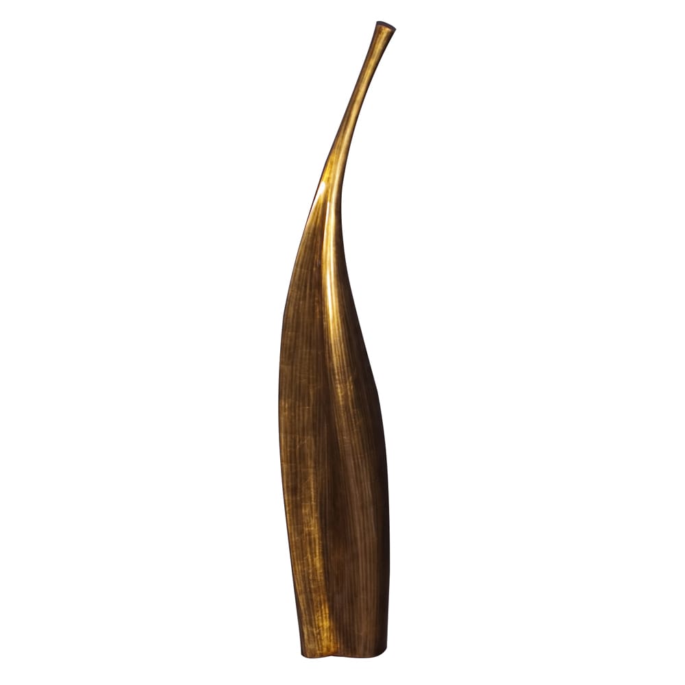 Striped Gold Lacquered Contemporary Vase