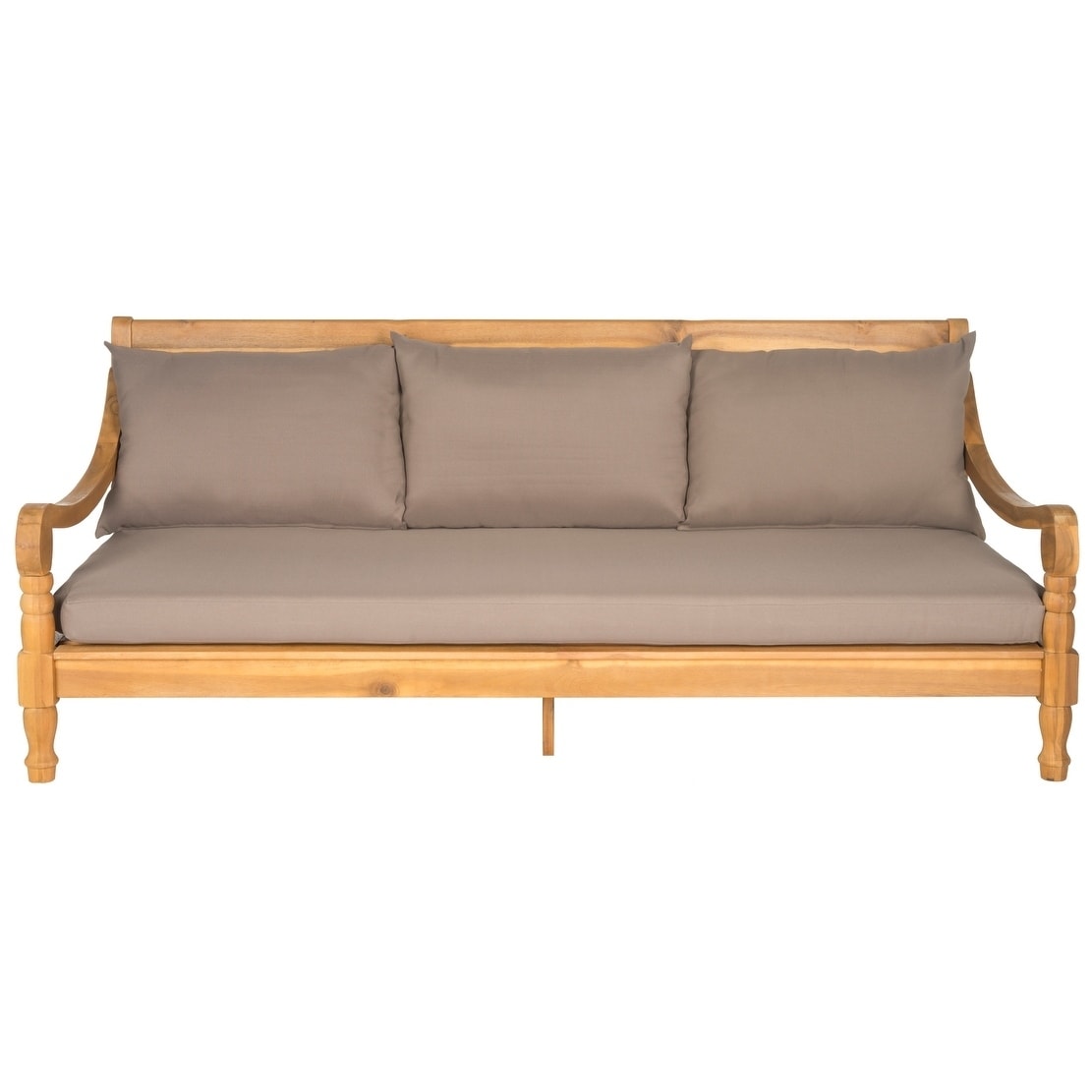 Safavieh Outdoor Living Pasadena Brown Acacia Wood Taupe Cushion Daybed