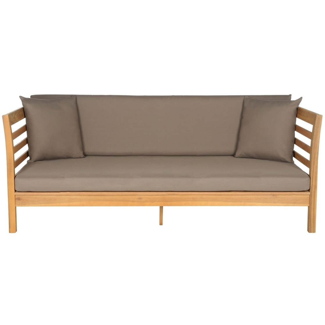 Safavieh Outdoor Living Malibu Brown Acacia Wood Taupe Cushion Daybed