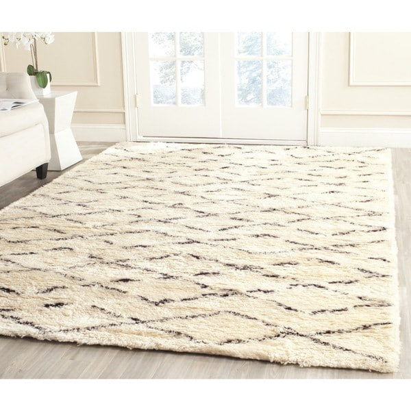 Safavieh Hand Tufted Casablanca White/ Brown New Zealand Wool Rug (5