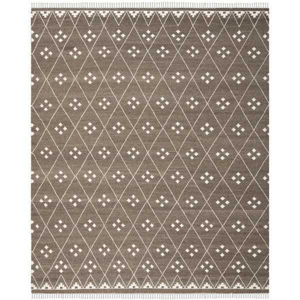 Safavieh Hand-Woven Natural Kilim Brown/ Ivory Wool Rug - 10' x 14'
