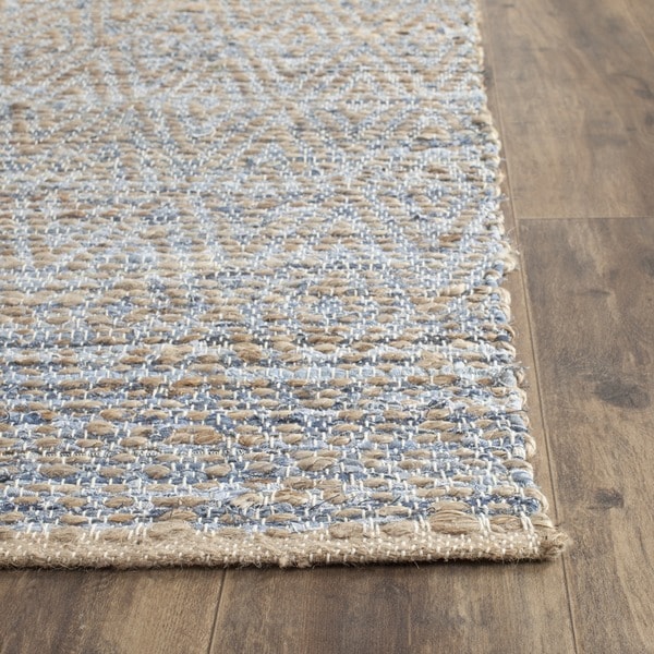 Safavieh Cape Cod Handmade Natural Blue Jute Fiber Rug 2 Safavieh Cape Cod Handmade Natural Blue Jute Fiber Rug