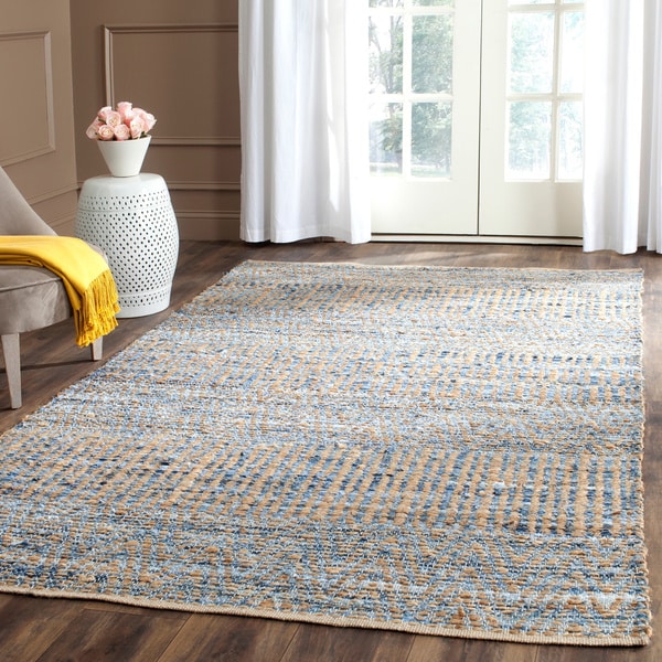 Safavieh Cape Cod Handmade Natural / Blue Jute Natural Fiber Rug (9' x ...