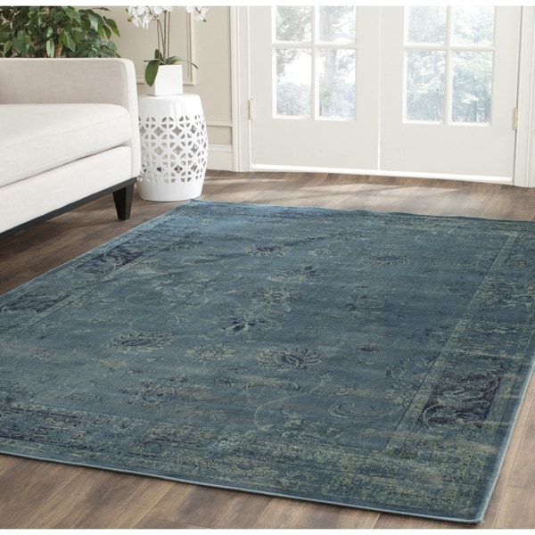 Safavieh Vintage Oriental Turquoise Distressed Silky Viscose Rug (10' x 14')