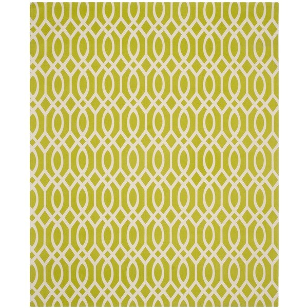 Safavieh Handmade Cedar Brook Lime/ Ivory Cotton Rug - 8' x 11'
