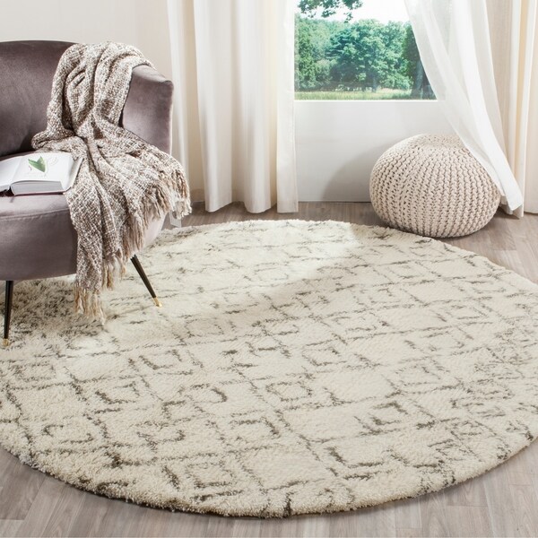 Safavieh Hand-Tufted Casablanca White/ Grey New Zealand Wool Rug - 9' x 12'