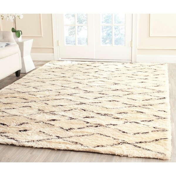 Safavieh Hand-tufted Casablanca Ivory/ Brown New Zealand Wool Rug - 9' x 12'