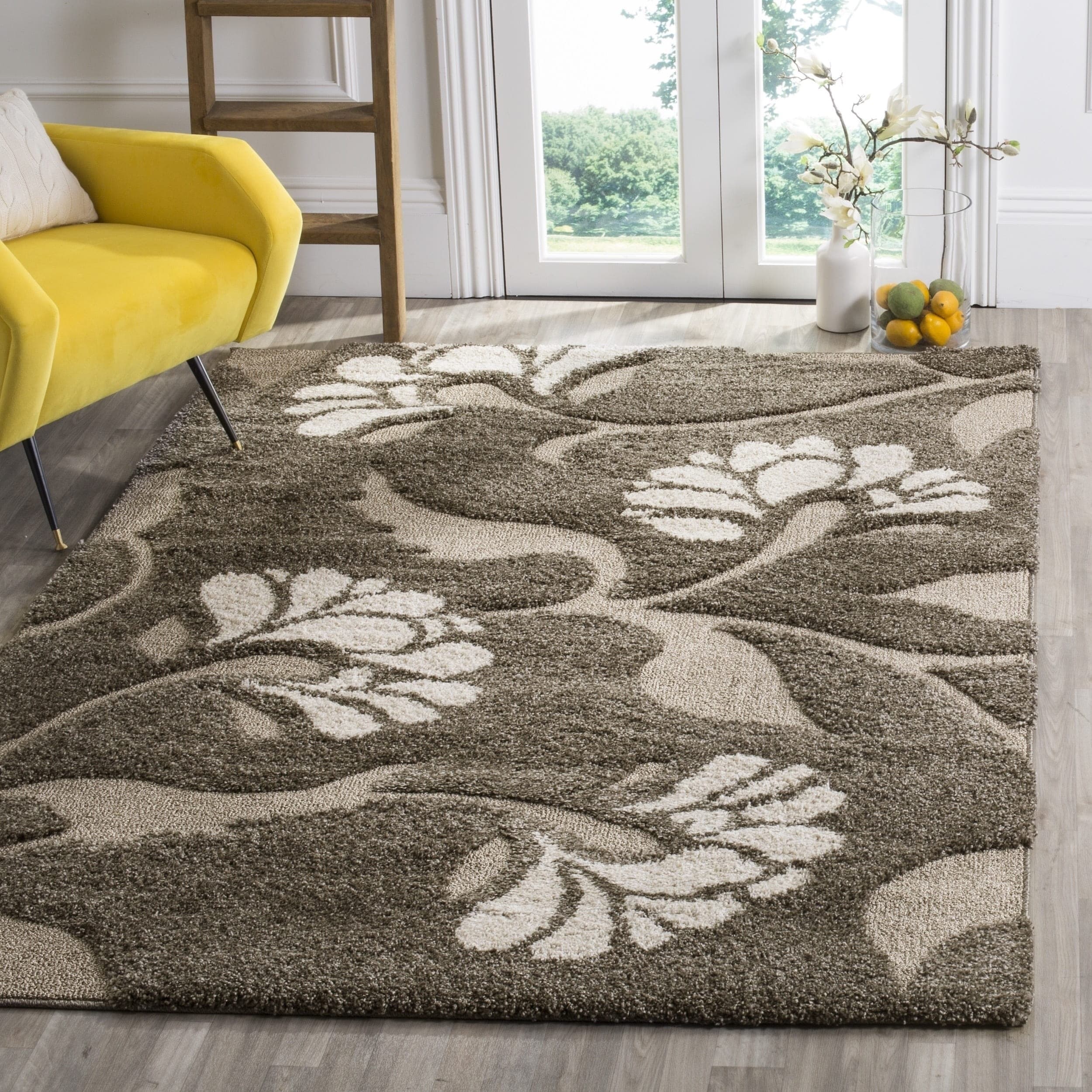 Safavieh Shag Smoke/ Beige Rug (86 X 12)