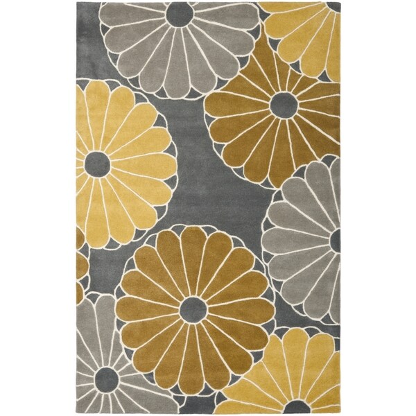 Safavieh Hand-Tufted Soho Grey/ Yellow Wool/ Viscose Rug - 8'3 x 11'